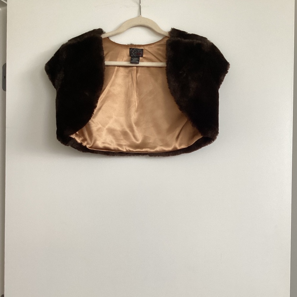 Brown Cropped Faux Fur